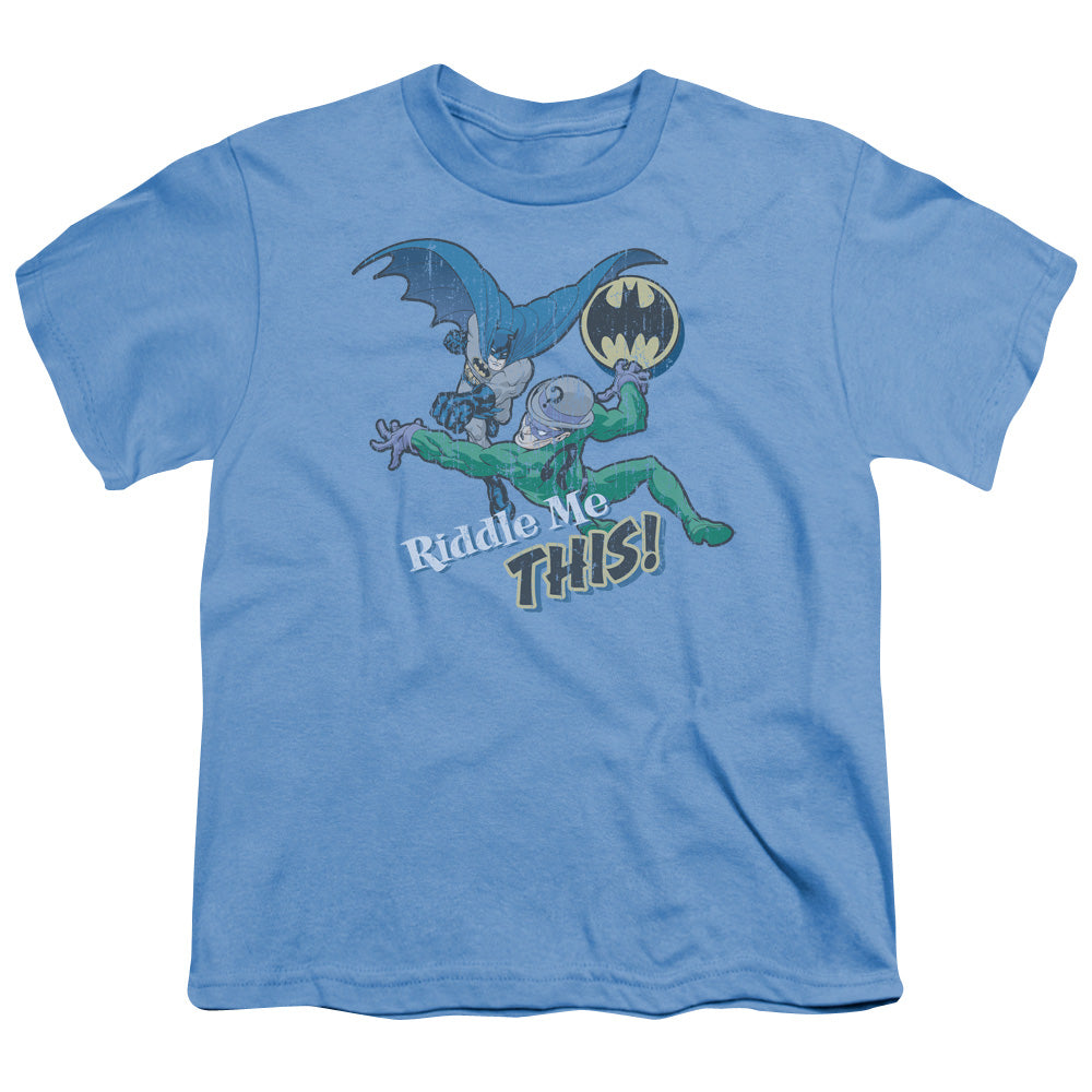 BATMAN/RIDDLE ME THIS - S/S YOUTH 18/1 - CAROLINA BLUE