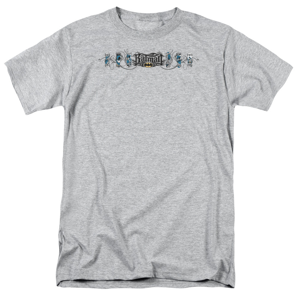 BATMAN/SKATEBOARD BATS - S/S ADULT 18/1 - ATHLETIC HEATHER
