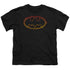BATMAN/FLAME OUTLINED LOGO - S/S YOUTH 18/1 - BLACK