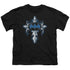 BATMAN/GOTHIC STEEL LOGO - S/S YOUTH 18/1 - BLACK