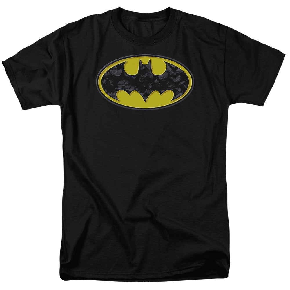 BATMAN/BATS IN LOGO - S/S ADULT 18/1 - BLACK