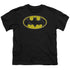 BATMAN/BATS IN LOGO - S/S YOUTH 18/1 - BLACK