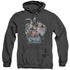 BATMAN/BATMAN MECH - ADULT HEATHER HOODIE - BLACK