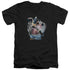 BATMAN/BATMAN MECH - S/S ADULT V-NECK 30/1 - BLACK