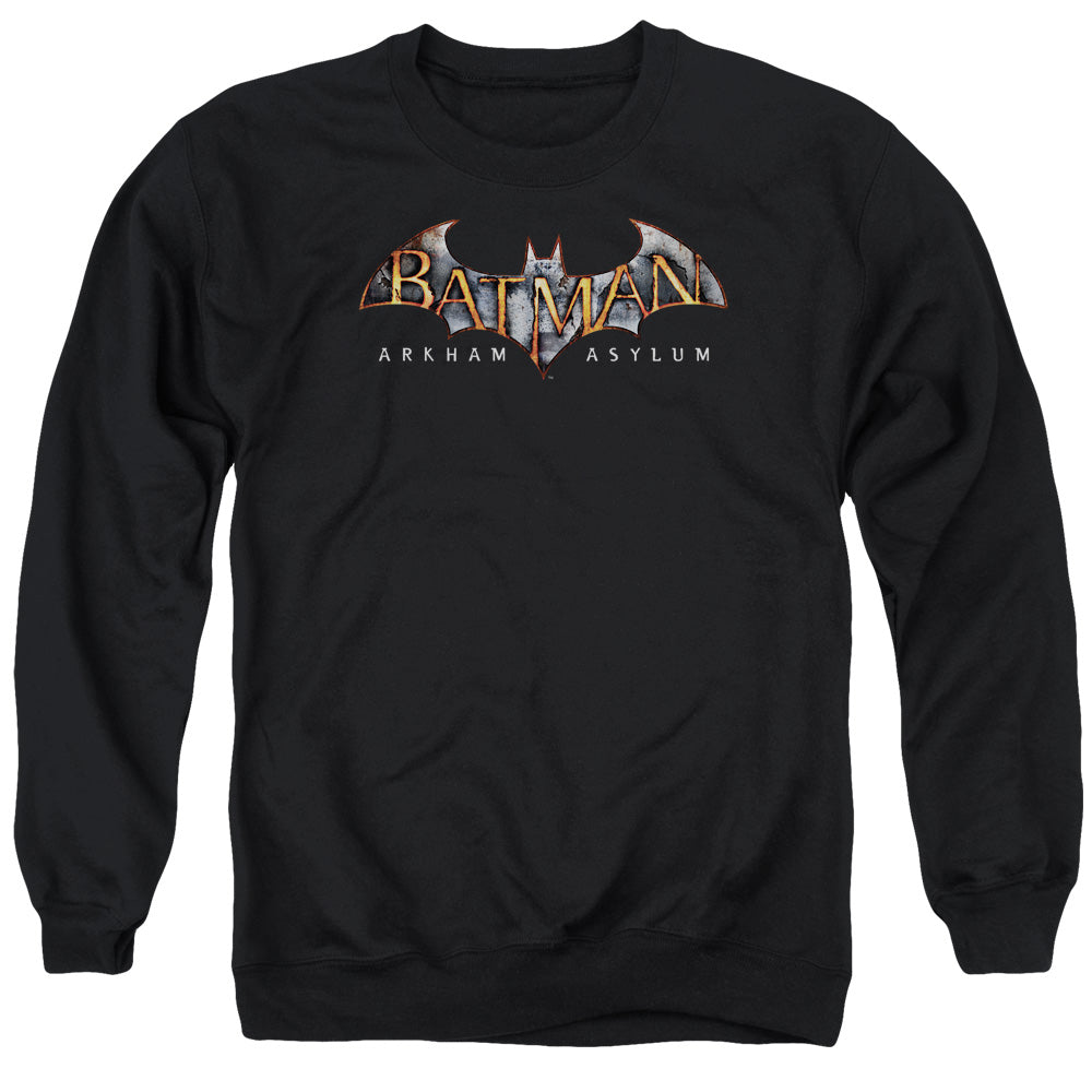 BATMAN ARKHAM ASYLUM/ARKHAM ASYLUM LOGO - ADULT CREWNECK SWEATSHIRT - BLACK