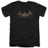 BATMAN ARKHAM ASYLUM/ARKHAM ASYLUM LOGO - S/S ADULT V-NECK 30/1 - BLACK