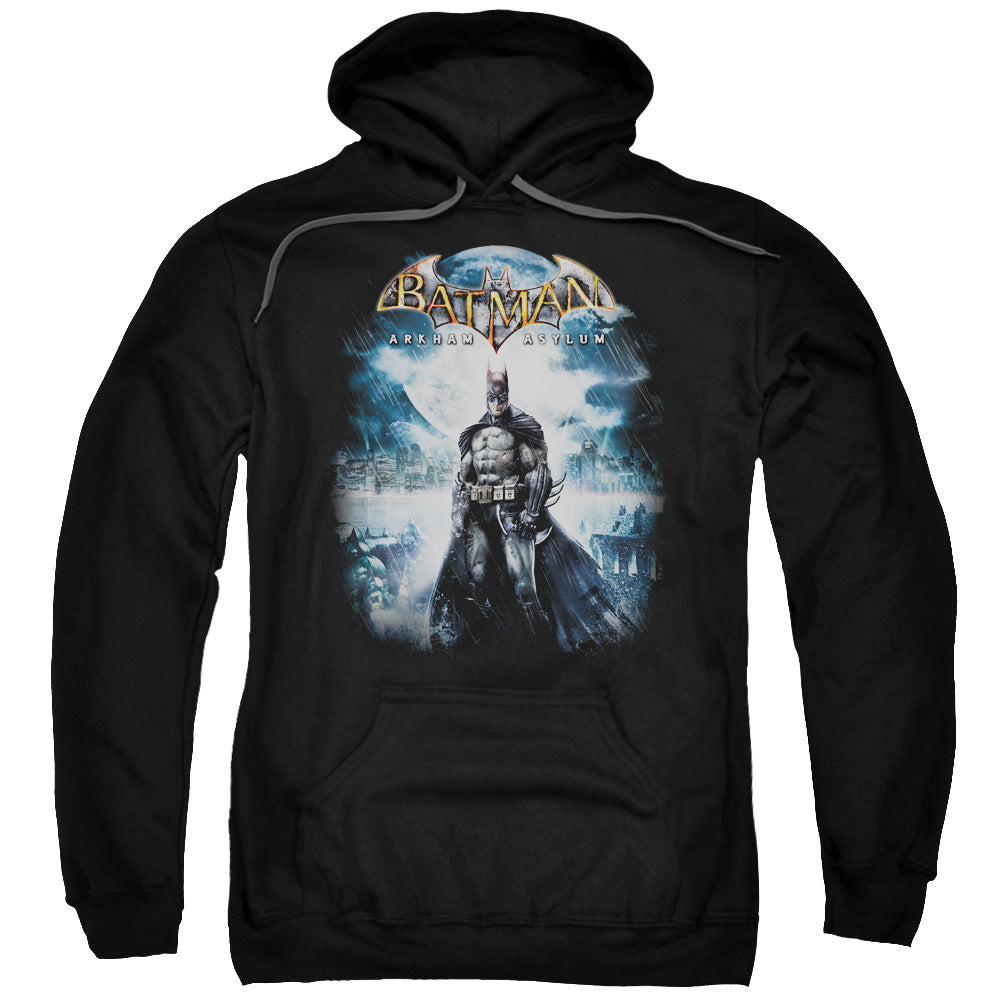 BATMAN ARKHAM ASYLUM/GAME COVER - ADULT PULLOVER HOODIE - BLACK