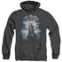 BATMAN ARKHAM ASYLUM/GAME COVER - ADULT HEATHER HOODIE - BLACK