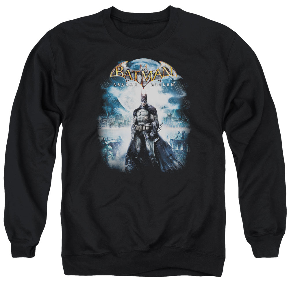 BATMAN ARKHAM ASYLUM/GAME COVER - ADULT CREWNECK SWEATSHIRT - BLACK