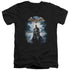 BATMAN ARKHAM ASYLUM/GAME COVER - S/S ADULT V-NECK 30/1 - BLACK