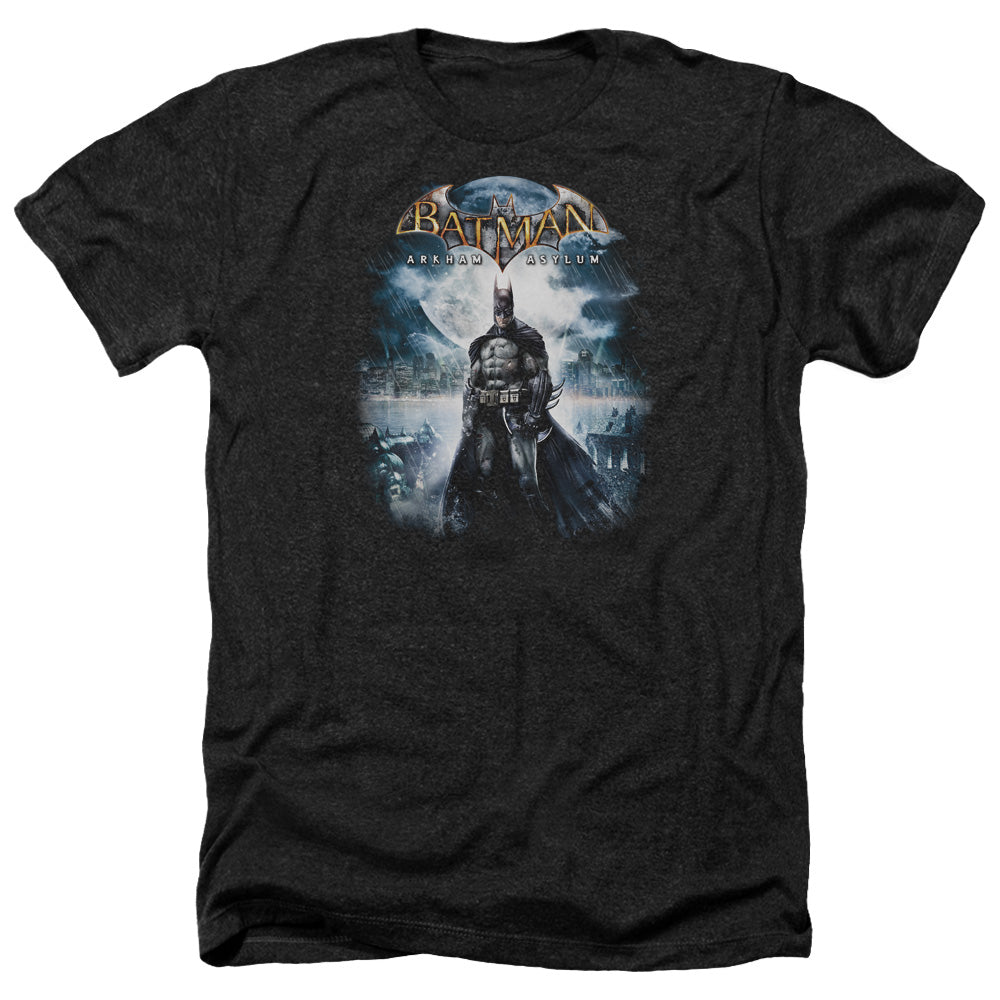 BATMAN ARKHAM ASYLUM/GAME COVER - ADULT HEATHER - BLACK