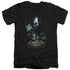 BATMAN ARKHAM ASYLUM/FIVE AGAINST ONE - S/S ADULT V-NECK 30/1 - BLACK