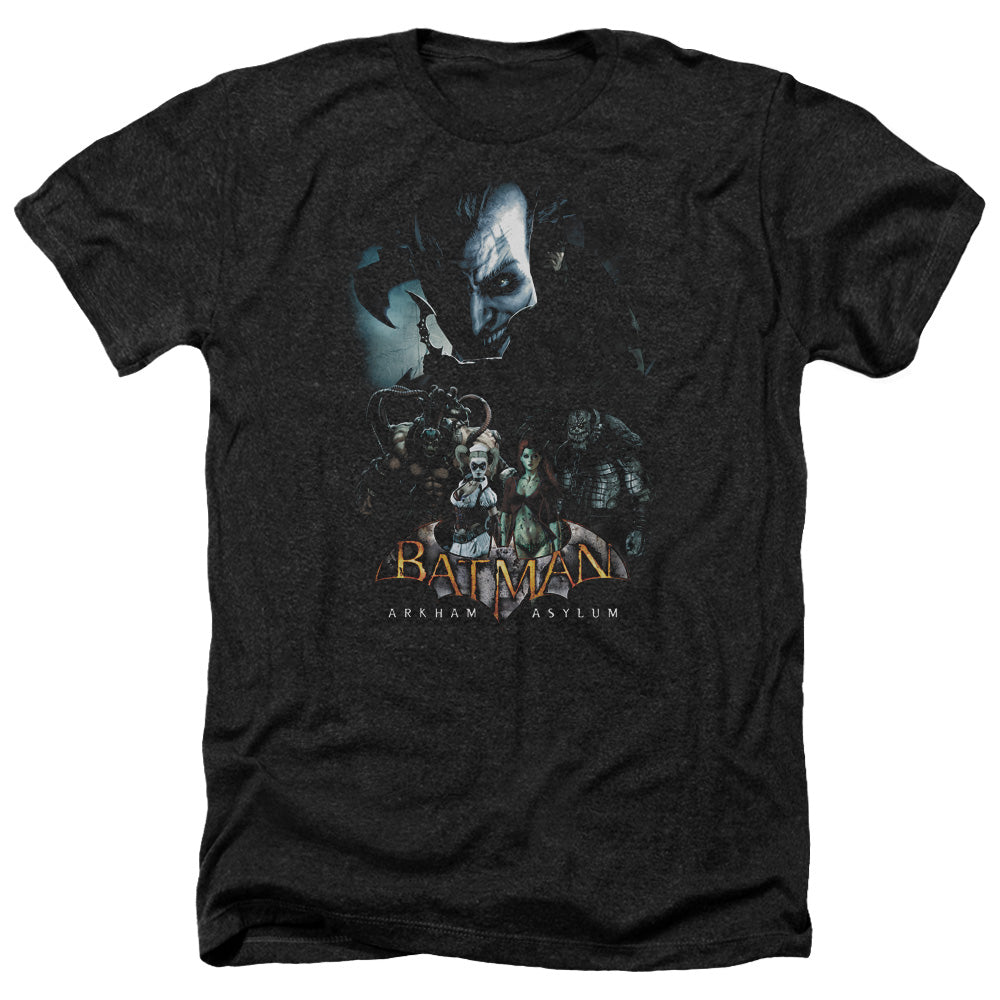 BATMAN ARKHAM ASYLUM/FIVE AGAINST ONE - ADULT HEATHER - BLACK