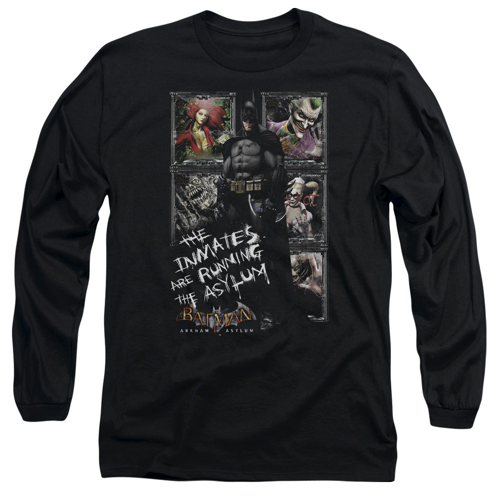 BATMAN ARKHAM ASYLUM/RUNNING THE ASYLUM - L/S ADULT 18/1 - BLACK