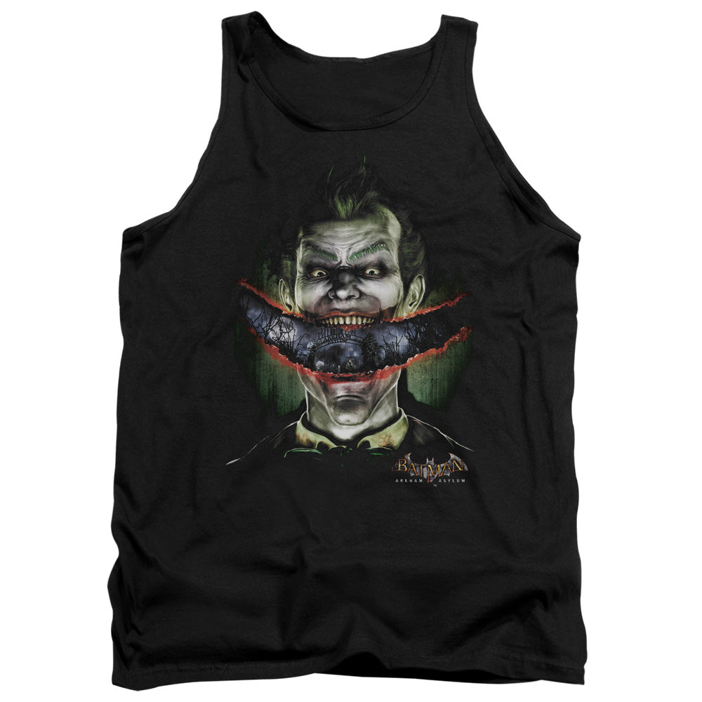 BATMAN ARKHAM ASYLUM/CRAZY LIPS - ADULT TANK - BLACK