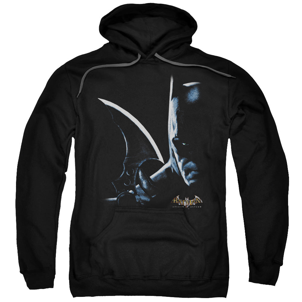 BATMAN ARKHAM ASYLUM/ARKHAM BATMAN - ADULT PULLOVER HOODIE - BLACK