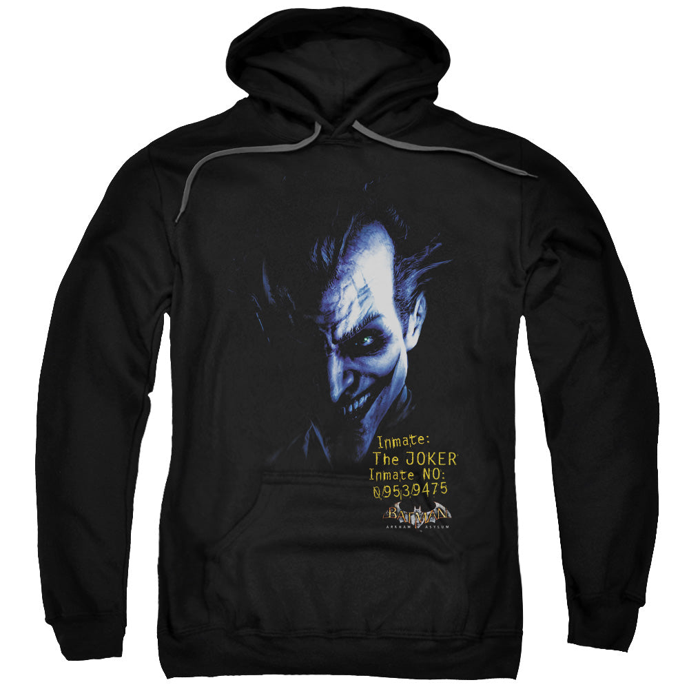 BATMAN ARKHAM ASYLUM/ARKHAM JOKER - ADULT PULLOVER HOODIE - BLACK