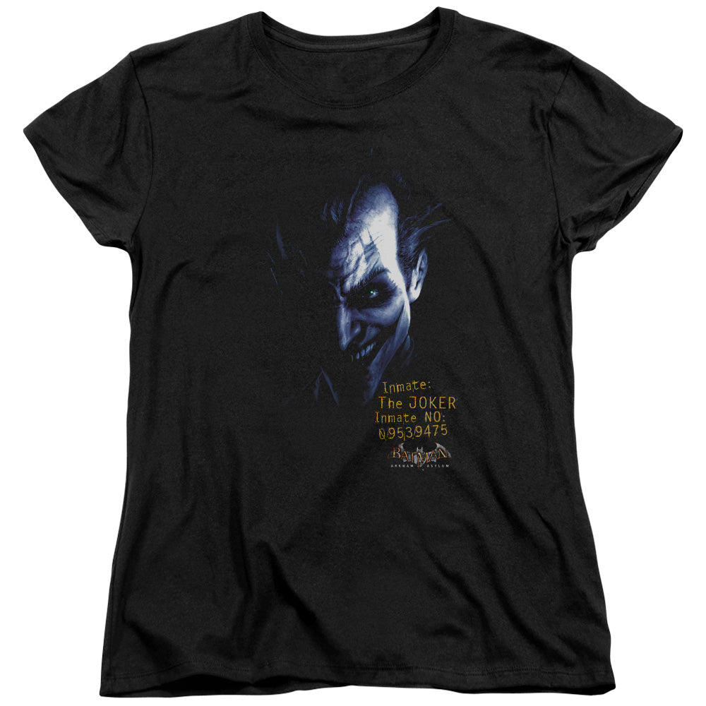 BATMAN ARKHAM ASYLUM/ARKHAM JOKER - S/S WOMENS TEE - BLACK