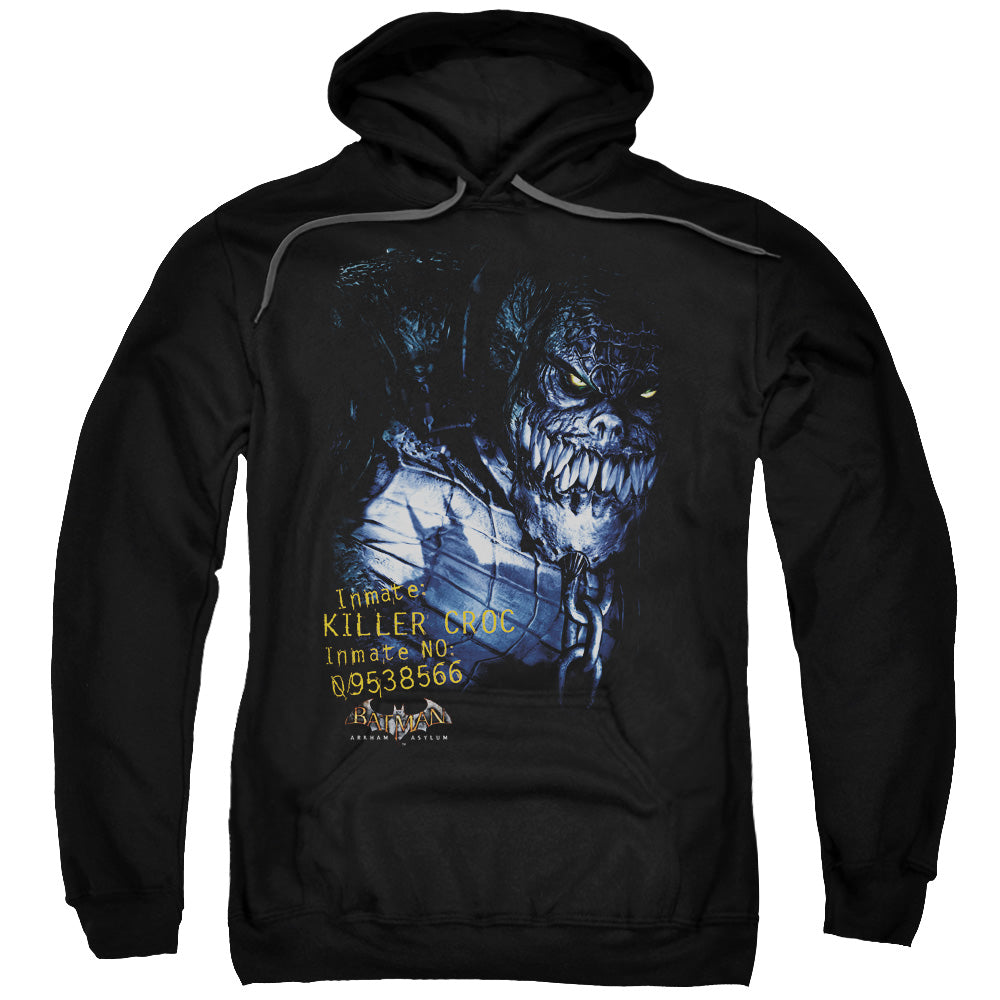 BATMAN ARKHAM ASYLUM/ARKHAM KILLER CROC - ADULT PULLOVER HOODIE - BLACK