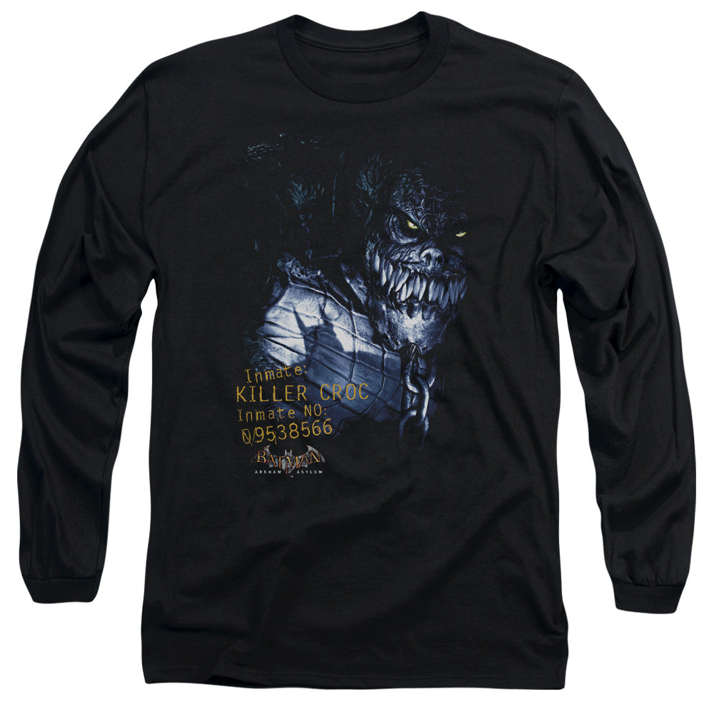 BATMAN ARKHAM ASYLUM/ARKHAM KILLER CROC - L/S ADULT 18/1 - BLACK