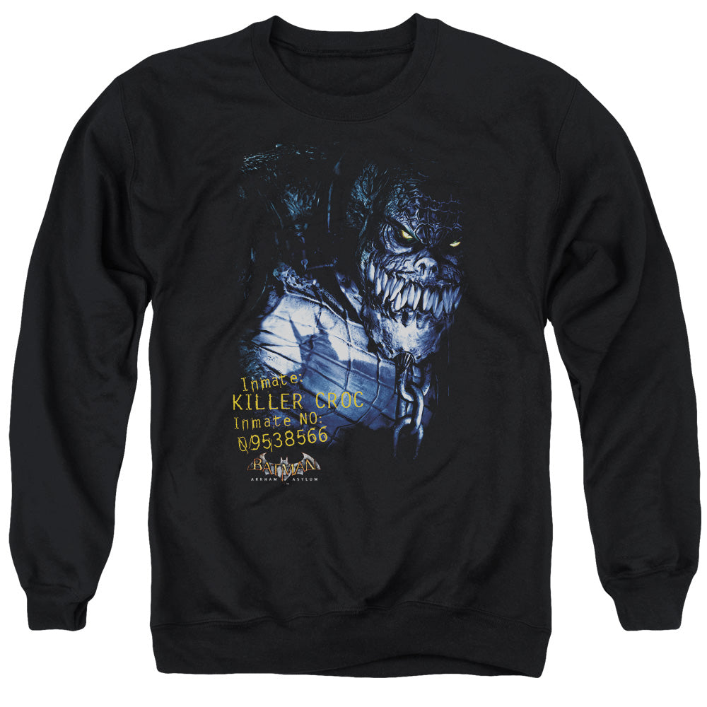 BATMAN ARKHAM ASYLUM/ARKHAM KILLER CROC - ADULT CREWNECK SWEATSHIRT - BLACK