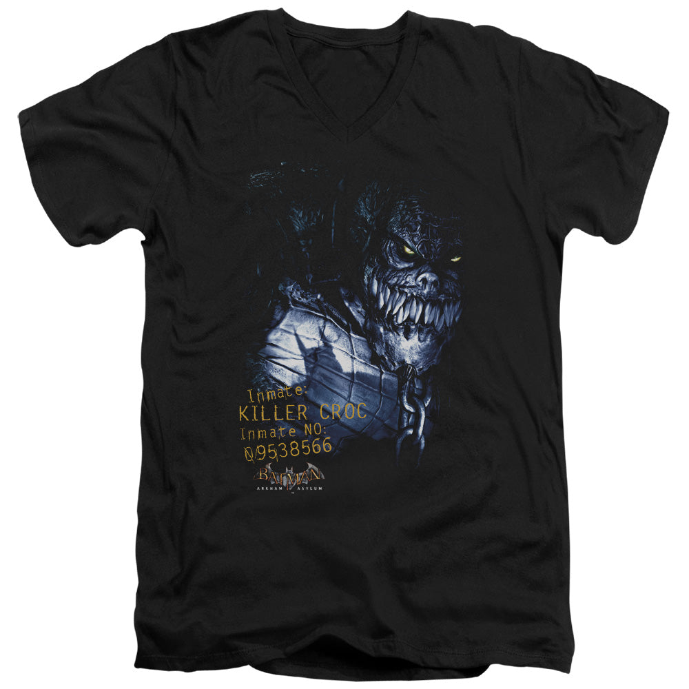 BATMAN ARKHAM ASYLUM/ARKHAM KILLER CROC - S/S ADULT V-NECK 30/1 - BLACK