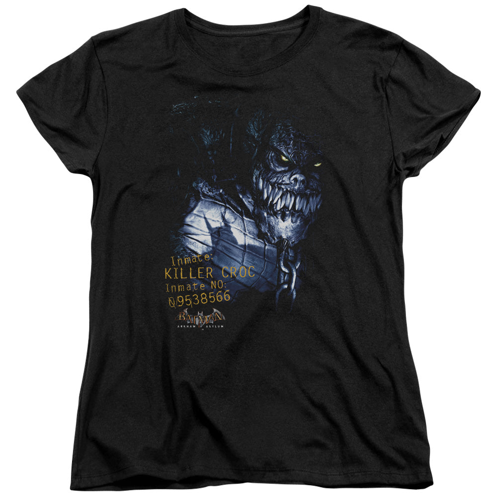 BATMAN ARKHAM ASYLUM/ARKHAM KILLER CROC - S/S WOMENS TEE - BLACK