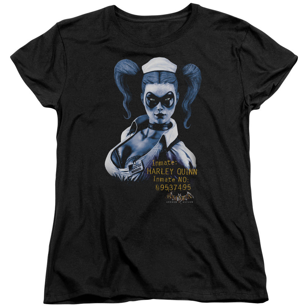 BATMAN ARKHAM ASYLUM/ARKHAM HARLEY QUINN - S/S WOMENS TEE - BLACK