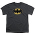 BATMAN/DESTROYED LOGO - S/S YOUTH 18/1 - CHARCOAL