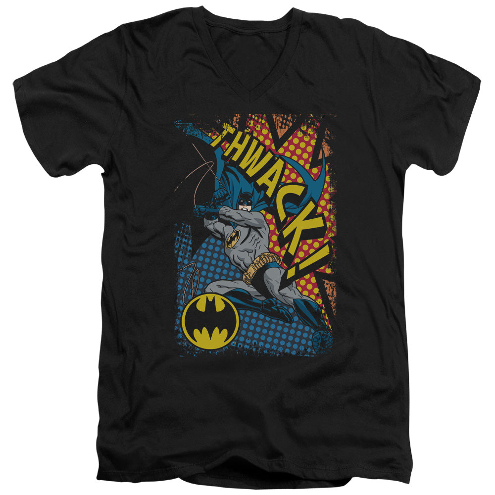 BATMAN/THWACK - S/S ADULT V-NECK 30/1 - BLACK