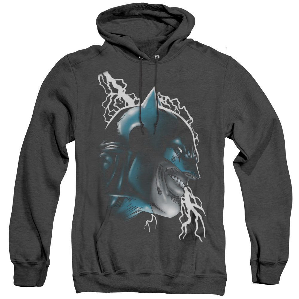 BATMAN/CRAZY GRIN - ADULT HEATHER HOODIE - BLACK