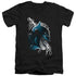 BATMAN/CRAZY GRIN - S/S ADULT V-NECK 30/1 - BLACK