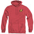 BATMAN/ROBIN LOGO - ADULT HEATHER HOODIE - RED