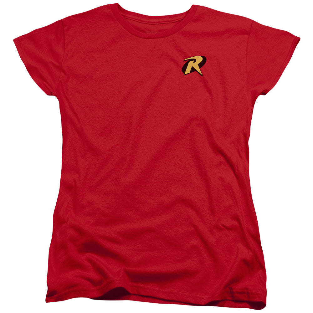 BATMAN/ROBIN LOGO - S/S WOMENS TEE - RED