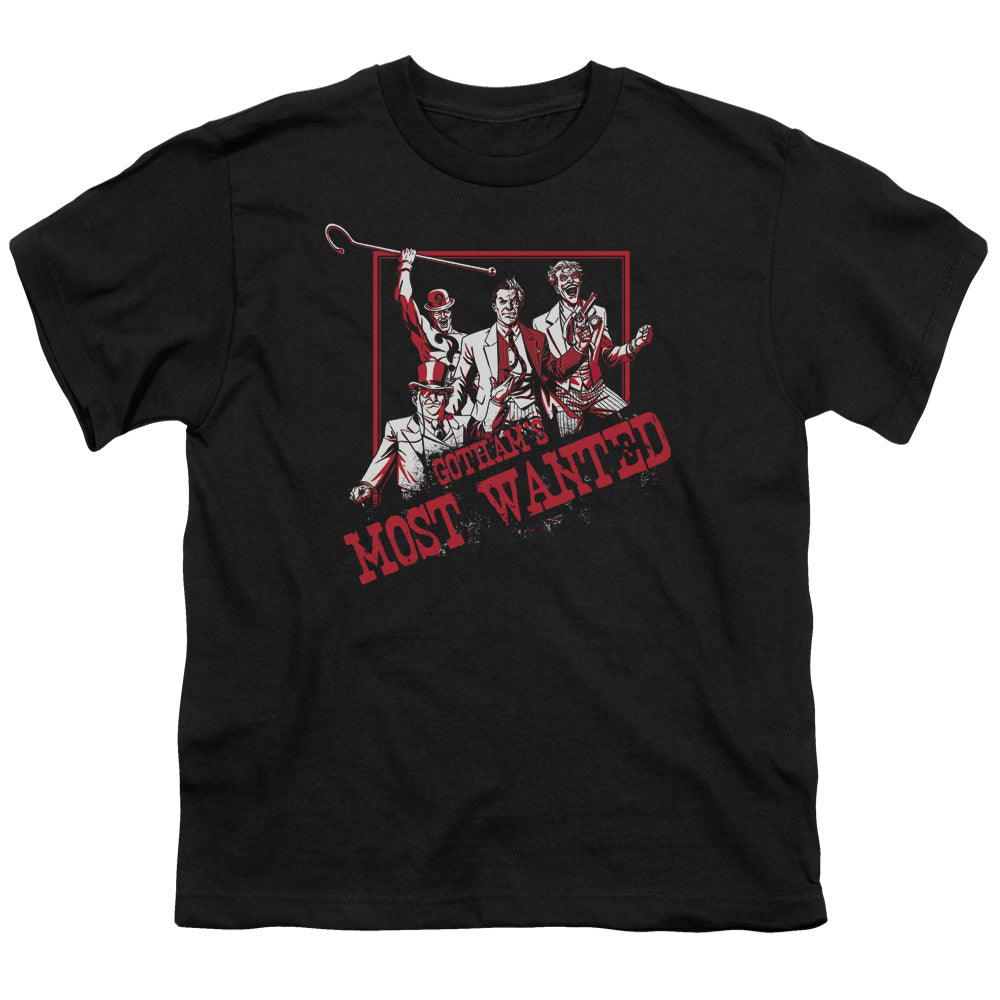 BATMAN/GOTHAMS MOST WANTED - S/S YOUTH 18/1 - BLACK
