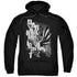 BATMAN/VERTICAL LETTERS - ADULT PULLOVER HOODIE - BLACK