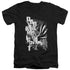 BATMAN/VERTICAL LETTERS - S/S ADULT V-NECK 30/1 - BLACK