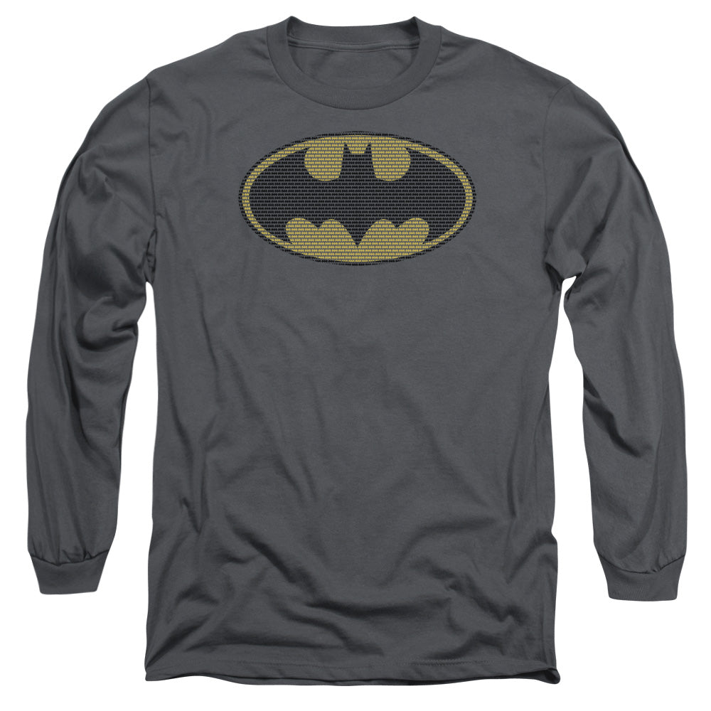 BATMAN/LITTLE LOGOS - L/S ADULT 18/1 - CHARCOAL