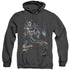 BATMAN/PERCHED - ADULT HEATHER HOODIE - BLACK
