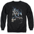 BATMAN/PERCHED - ADULT CREWNECK SWEATSHIRT - BLACK