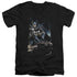 BATMAN/PERCHED - S/S ADULT V-NECK 30/1 - BLACK