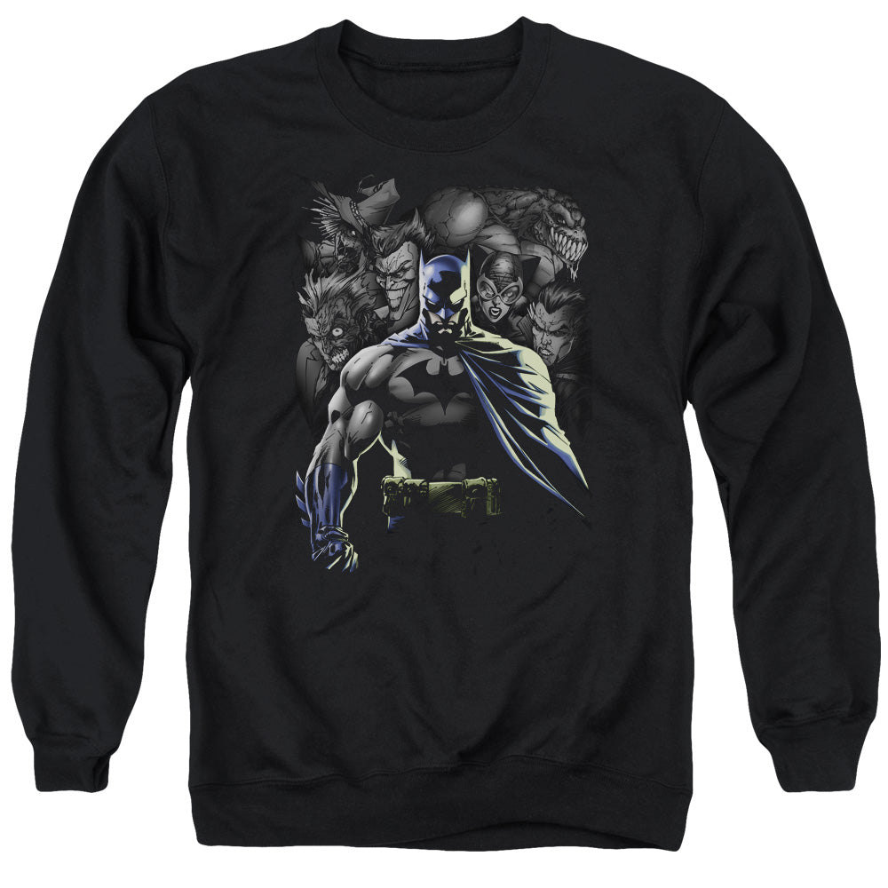 BATMAN/VILLAINS UNLEASHED - ADULT CREWNECK SWEATSHIRT - BLACK
