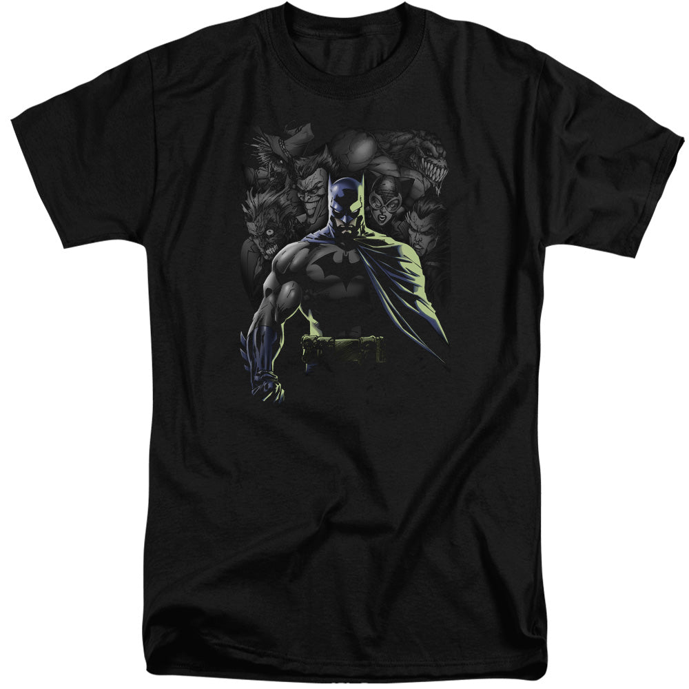 BATMAN/VILLAINS UNLEASHED - S/S ADULT TALL 18/1 - BLACK