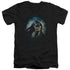 BATMAN/BAT CAVE - S/S ADULT V-NECK 30/1 - BLACK