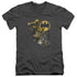 BATMAN/BAT SIGNAL - S/S ADULT V-NECK 30/1 - CHARCOAL