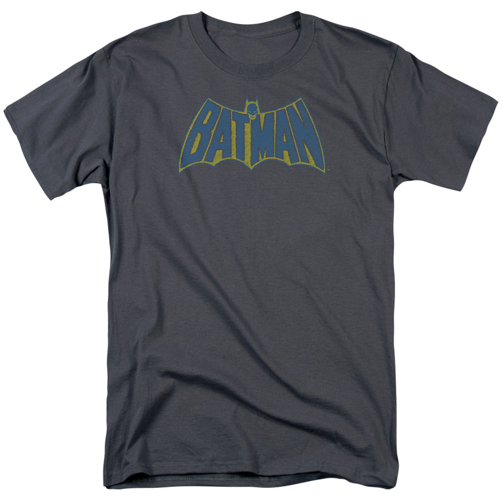 BATMAN/SKETCH LOGO - S/S ADULT 18/1 - CHARCOAL