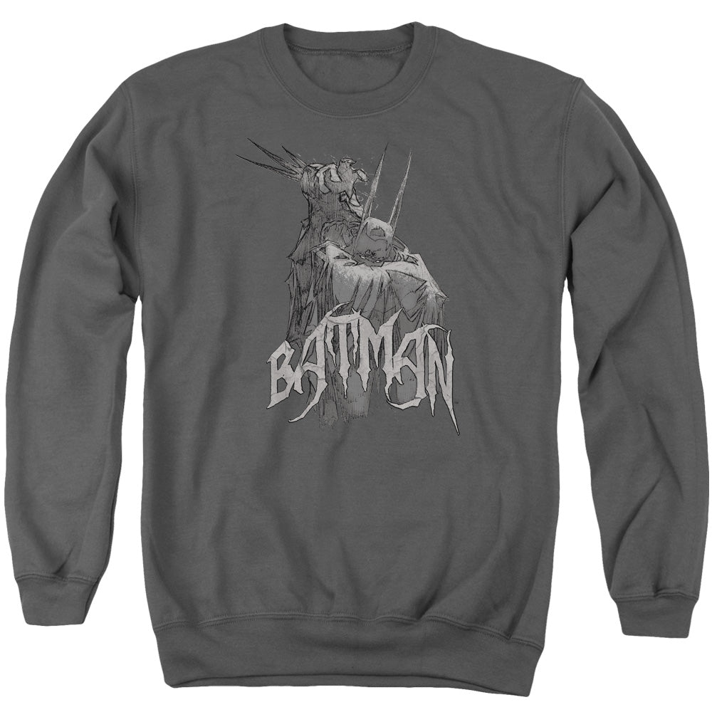BATMAN/SCARY RIGHT HAND - ADULT CREWNECK SWEATSHIRT - CHARCOAL