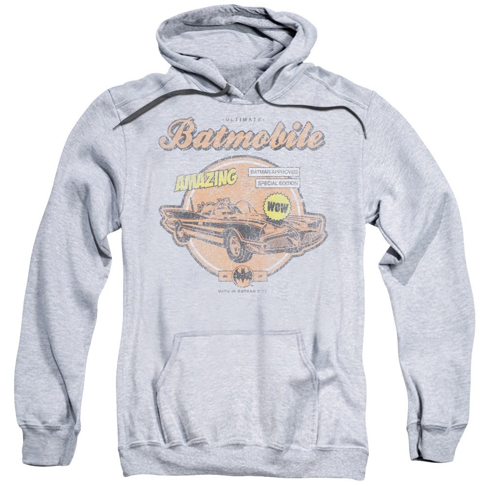 BATMAN/AMAZING BATMOBILE - ADULT PULLOVER HOODIE - ATHLETIC HEATHER