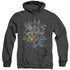 BATMAN/SAINTS AND PSYCHOS - ADULT HEATHER HOODIE - BLACK