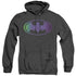 BATMAN/GRADIENT BAT LOGO - ADULT HEATHER HOODIE - BLACK